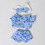 Blue Floral Pajama Set for "Labubu"