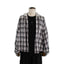 Plaid Hooded Button Up